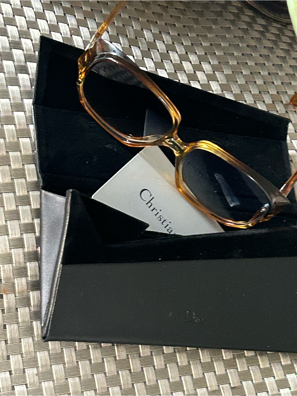 Glasses Cristian Dior Amber Tortoiseshell Sunglass Temple with Gold Detail - Picture 9 of 11